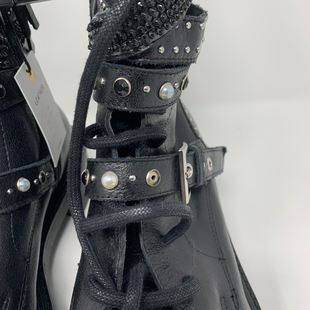 ZARA LOW HEELED LEATHER ANKLE BOOTS - Picture 13 of 16